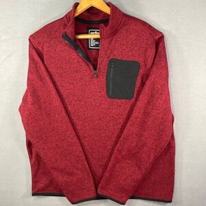 Urban‎ Pipeline Mens XXL Pullover Red Black 1/4 Zip Pocket Sweater